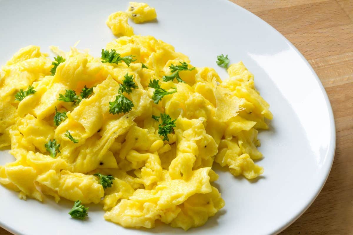 Delicious and fluffy butter cooked eggs
