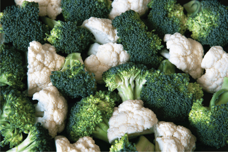 mixed brocolli and cauliflower in a tray. Can You Roast Frozen Broccoli And Cauliflower