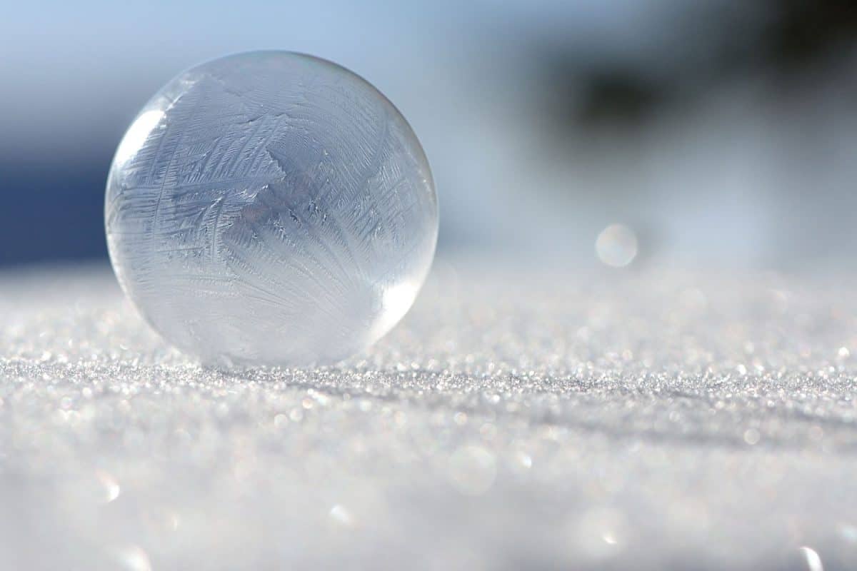 Crystalline formation forming on the bubble
