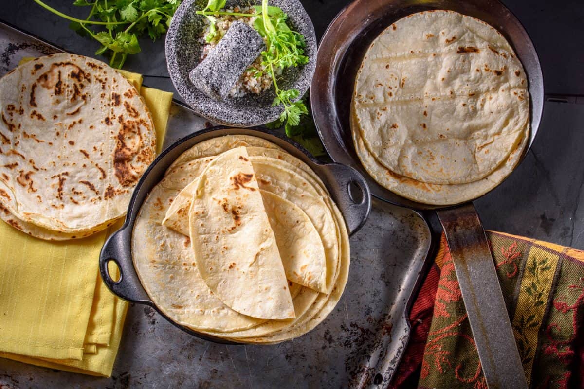 White Corn Tortillas on rusted wooden background, How To Freeze Corn Tortillas