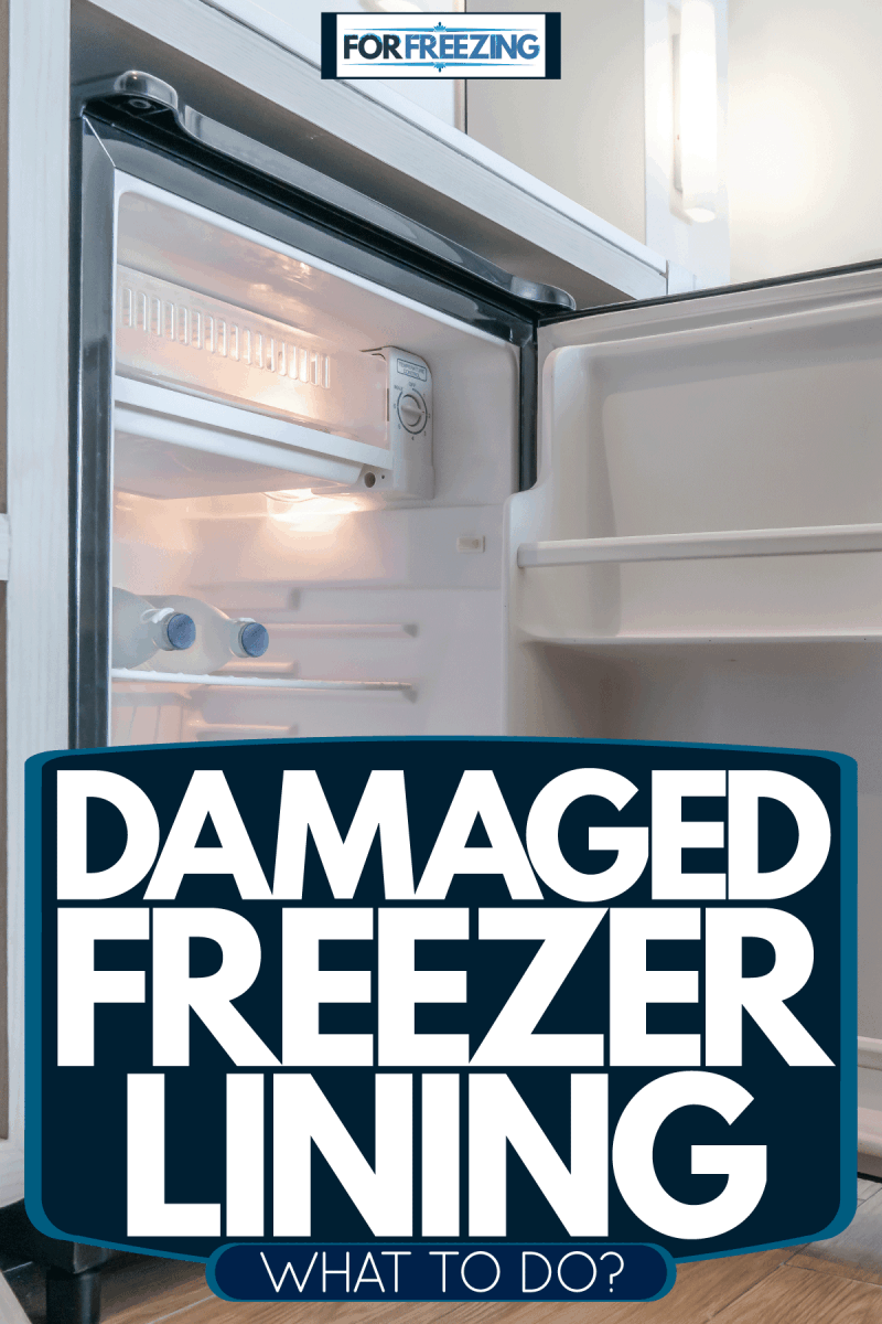 A small fridge in the pantry left open, Damaged Freezer Lining - What To Do?