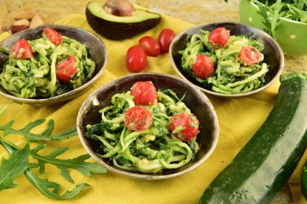 Zucchini noodle with avocado sauce, arugula and cherry tomatoes, How To Freeze Zucchini Noodles