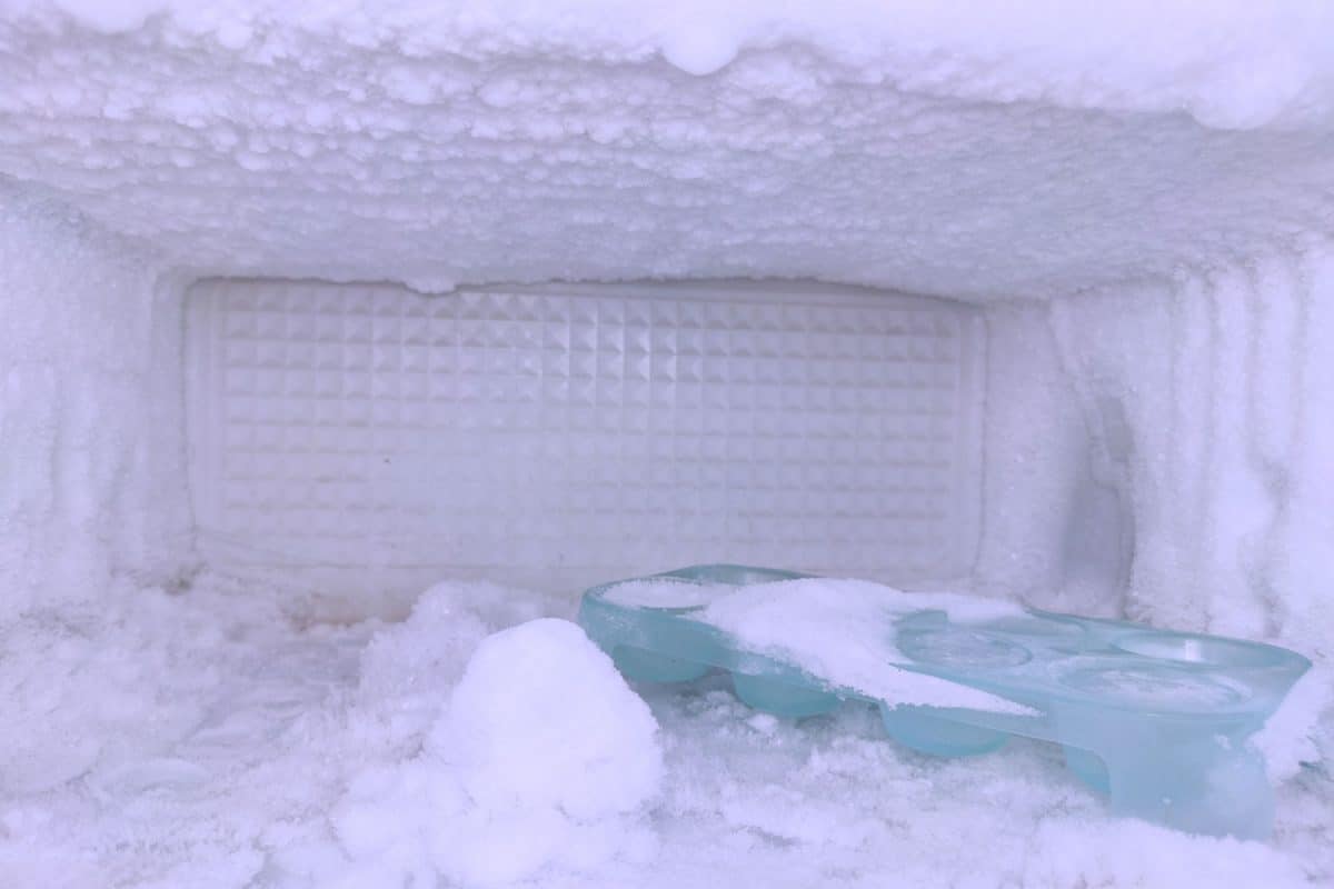 ice build up inside a freezer