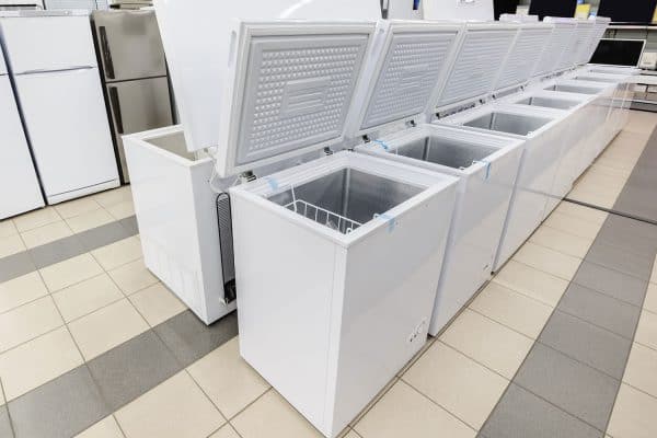 Rows of chest freezers at an appliance store, How To Put A Lock On A Chest Freezer