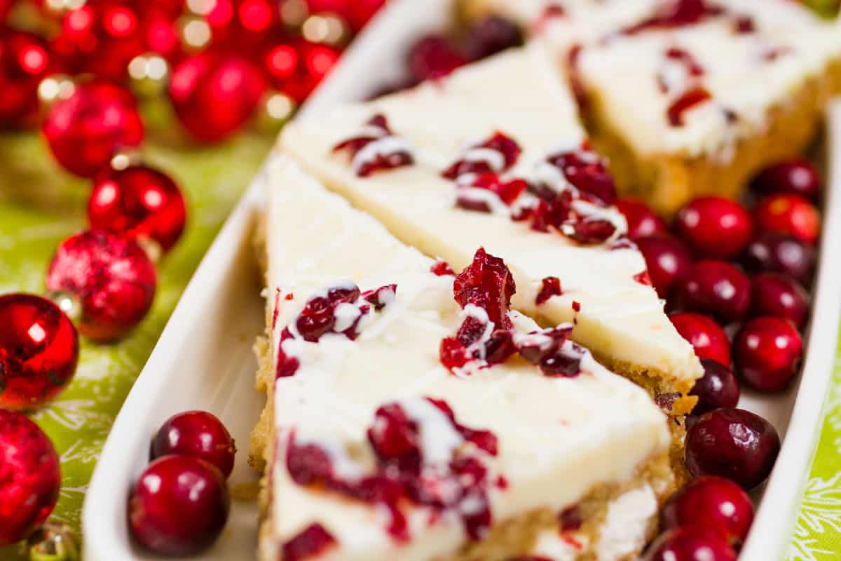 A plate full of delicious cherry cake bar