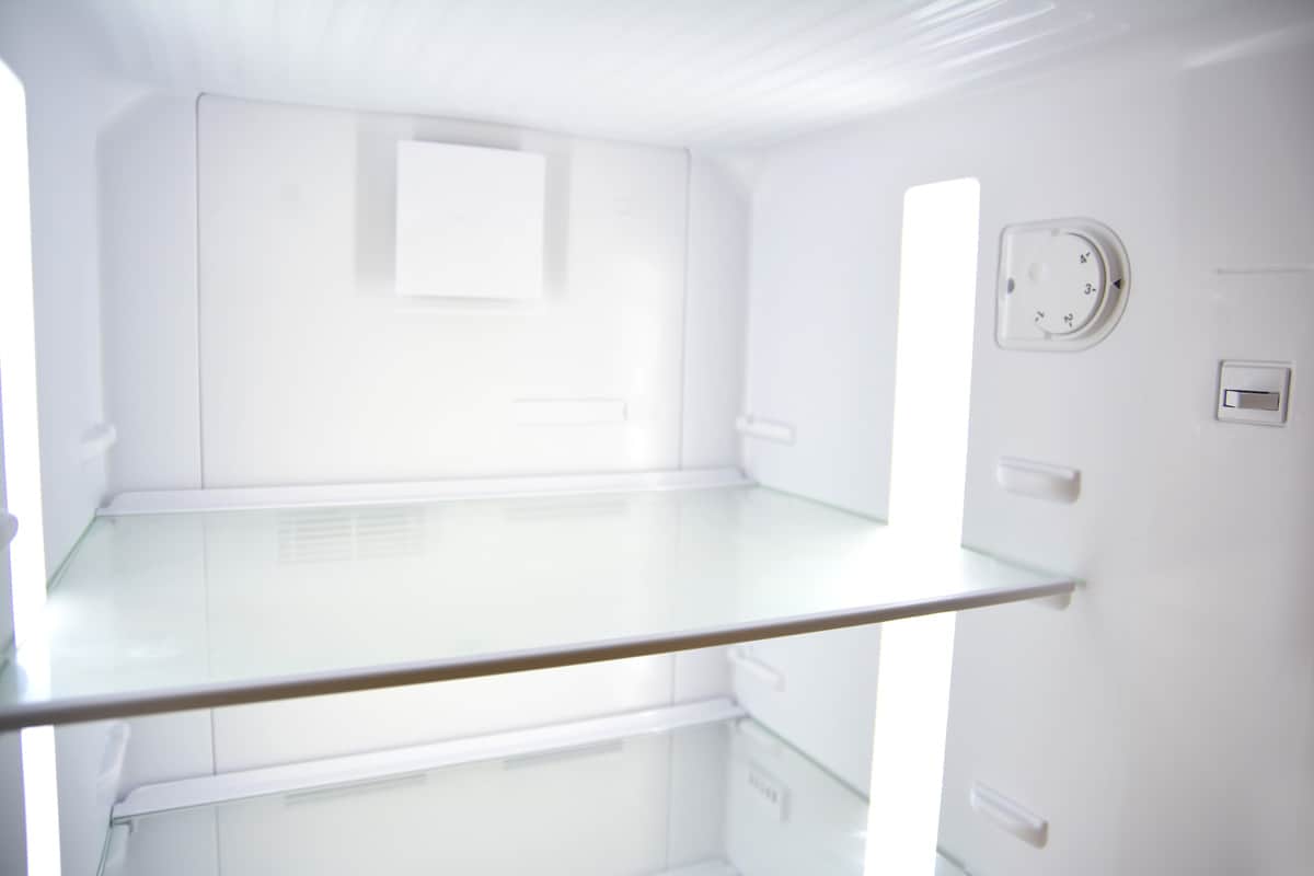 Interior of an empty freezer