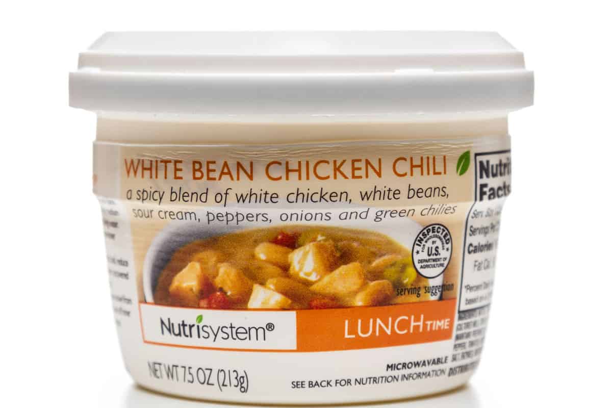 Nutrisystem lunchtime white bean chicken chili jar