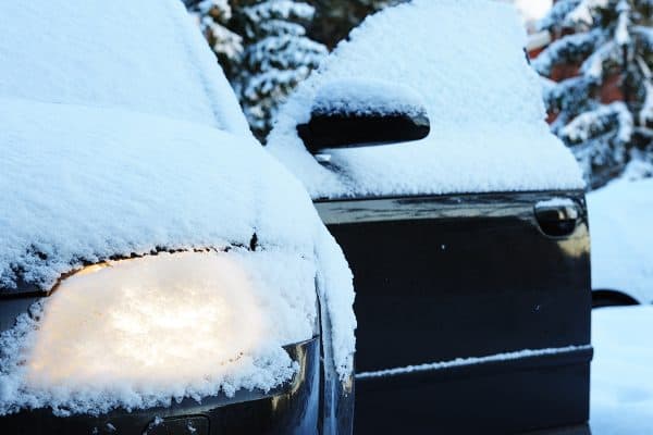 Car covered by snow, How To Defrost Headlights