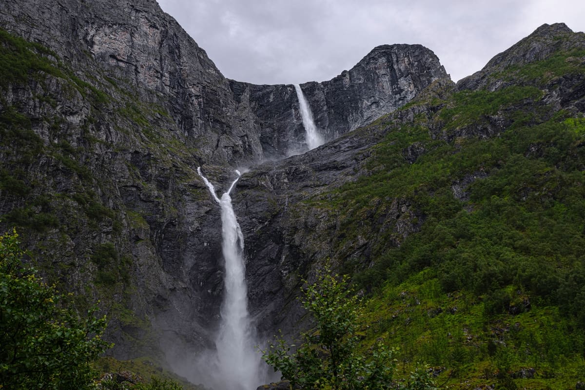 Eikesdal , Nesset , Møre og Romsdal, Norway. June 29 2019 Mardalsfossen waterfall